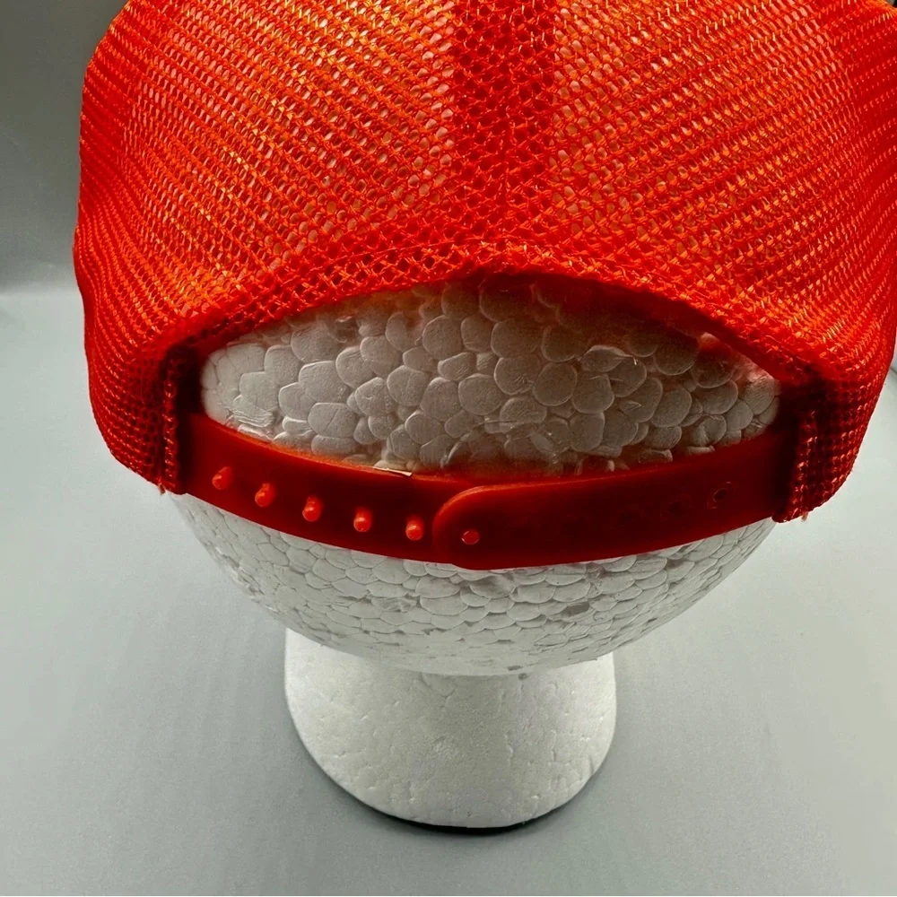 👉 Vintage Pismo Coast Village Trucker Hat – Orange & White Mesh Snapback – Cap